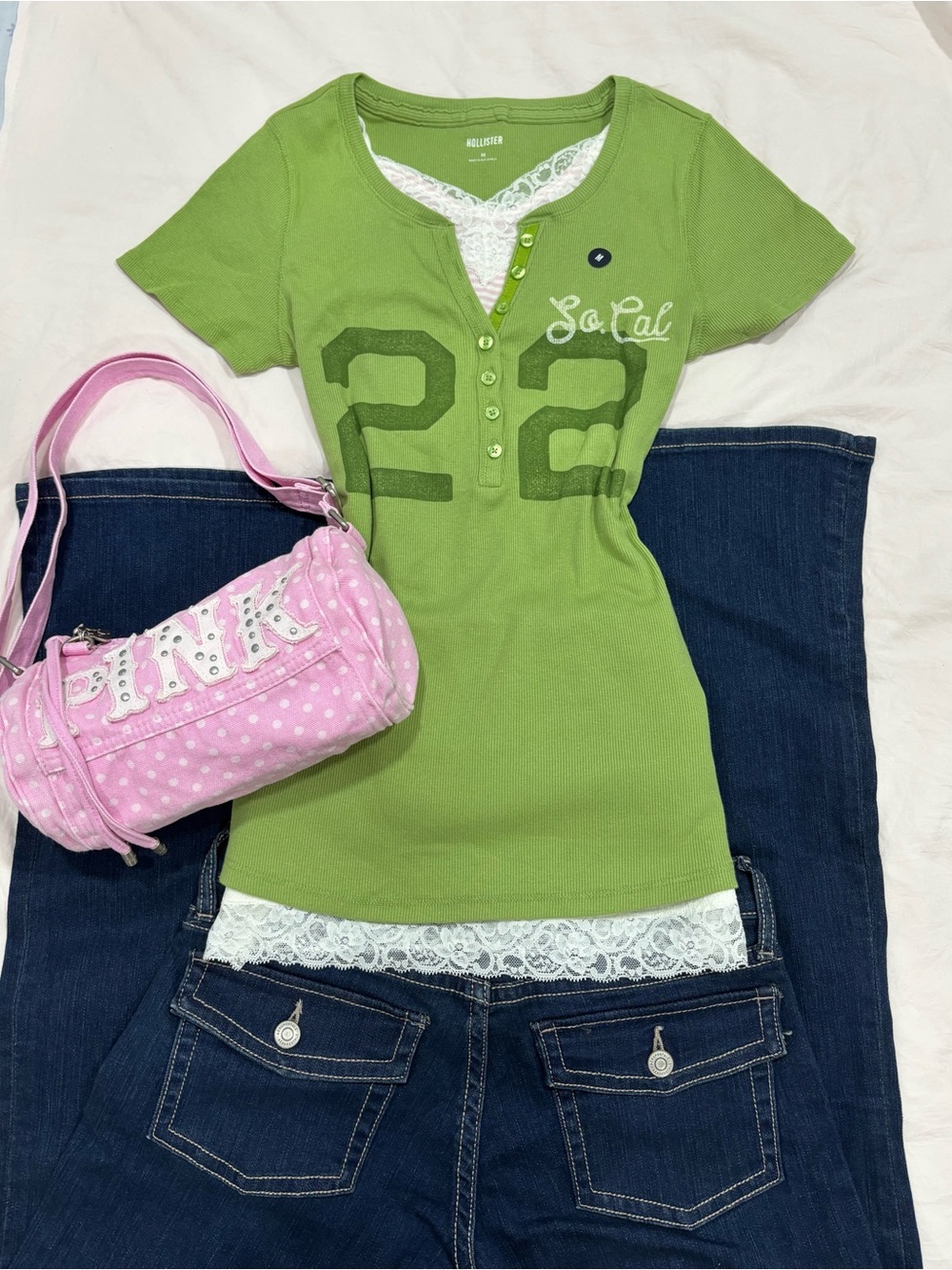 Y2K-2000s indie sleaze style Aeropostale flare Navy Women's Jeans